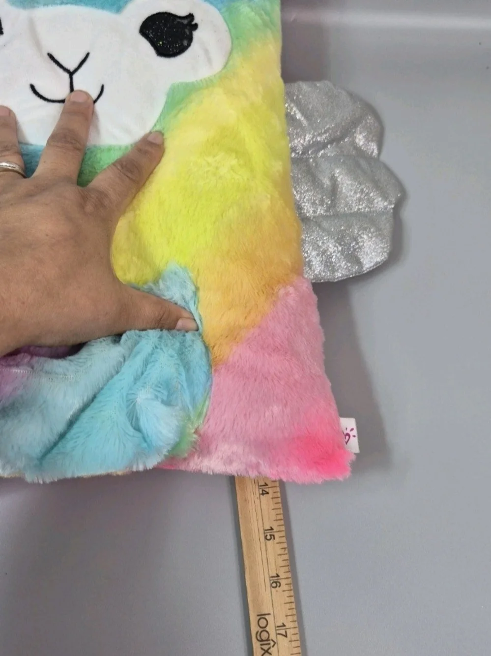 Justice  Llama Unicorn Pouch Pillow 11X15 with a Mini Pocket Pre Loved